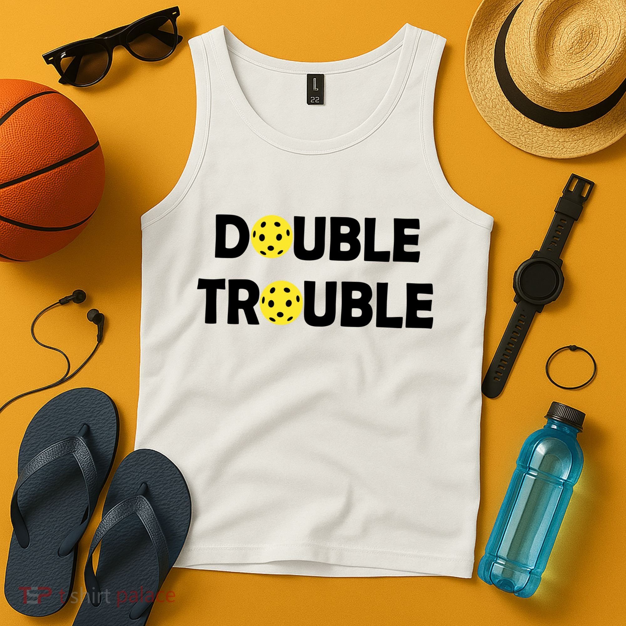 Pickleball Funny Double Trouble Team Tank Top