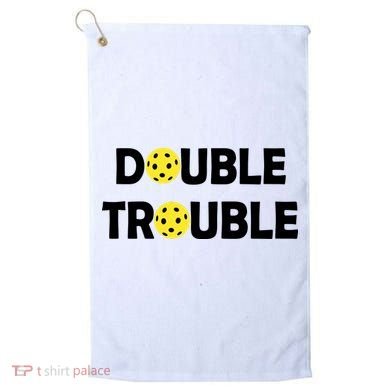 Pickleball Funny Double Trouble Team Golf Towel