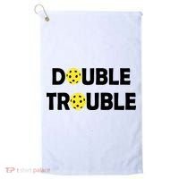 Pickleball Funny Double Trouble Team Golf Towel thumb 0