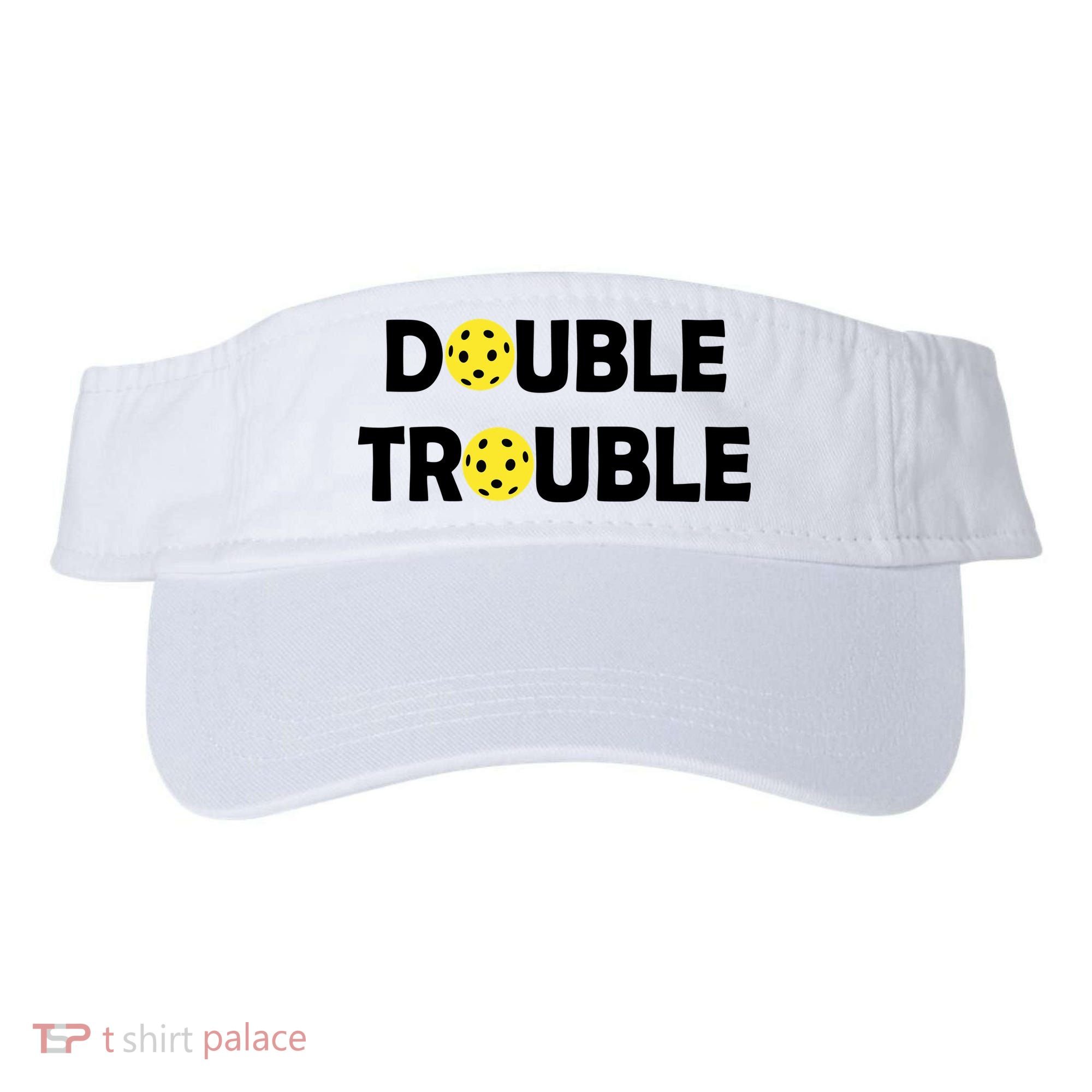 Pickleball Funny Double Trouble Team Visor
