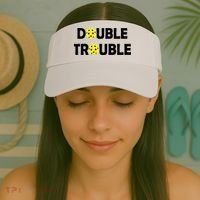 Pickleball Funny Double Trouble Team Visor thumb 2