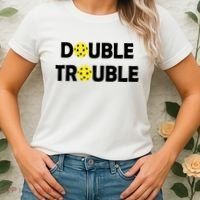 Pickleball Funny Double Trouble Team Women's T-Shirt thumb 2