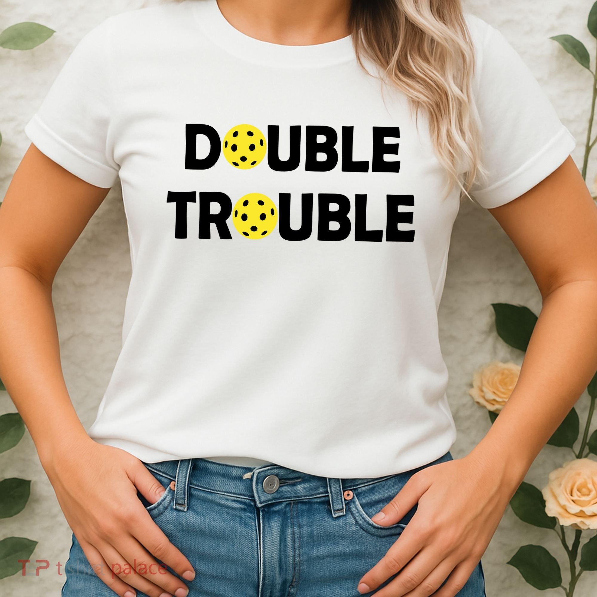 Pickleball Funny Double Trouble Team Women's T-Shirt