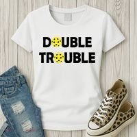 Pickleball Funny Double Trouble Team Women's T-Shirt thumb 3
