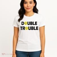 Pickleball Funny Double Trouble Team Women's T-Shirt thumb 4