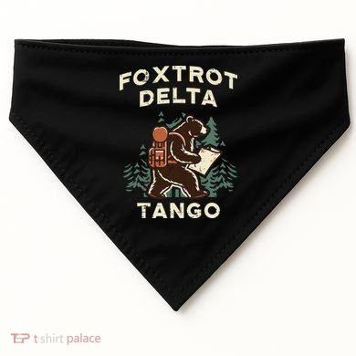 Protest Foxtrot Delta Tango Bear Resist Anti Women USA-Made Doggie Bandana