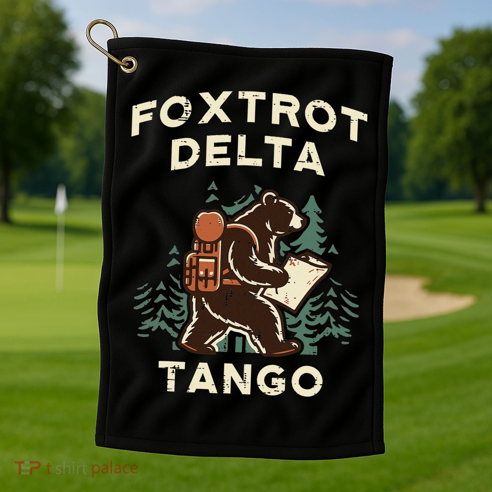 Protest Foxtrot Delta Tango Bear Resist Anti Women Golf Towel