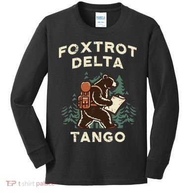 Protest Foxtrot Delta Tango Bear Resist Anti Women Kids Long Sleeve Shirt