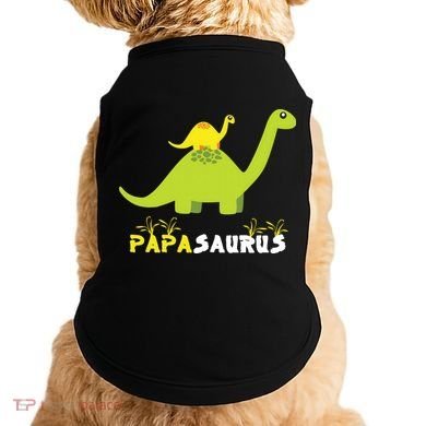 Papasaurus Funny Dinosaur Dad Papa Saurus Father's Day Doggie Tank
