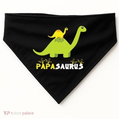 Papasaurus Funny Dinosaur Dad Papa Saurus Father's Day USA-Made Doggie Bandana