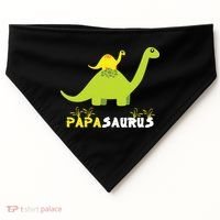 Papasaurus Funny Dinosaur Dad Papa Saurus Father's Day USA-Made Doggie Bandana thumb 0