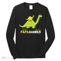 Papasaurus Funny Dinosaur Dad Papa Saurus Father's Day Long Sleeve Shirt thumb 0