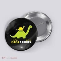 Papasaurus Funny Dinosaur Dad Papa Saurus Father's Day Button thumb 0