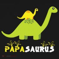 Papasaurus Funny Dinosaur Dad Papa Saurus Father's Day Button thumb 1