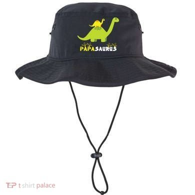 Papasaurus Funny Dinosaur Dad Papa Saurus Father's Day Bucket Hat