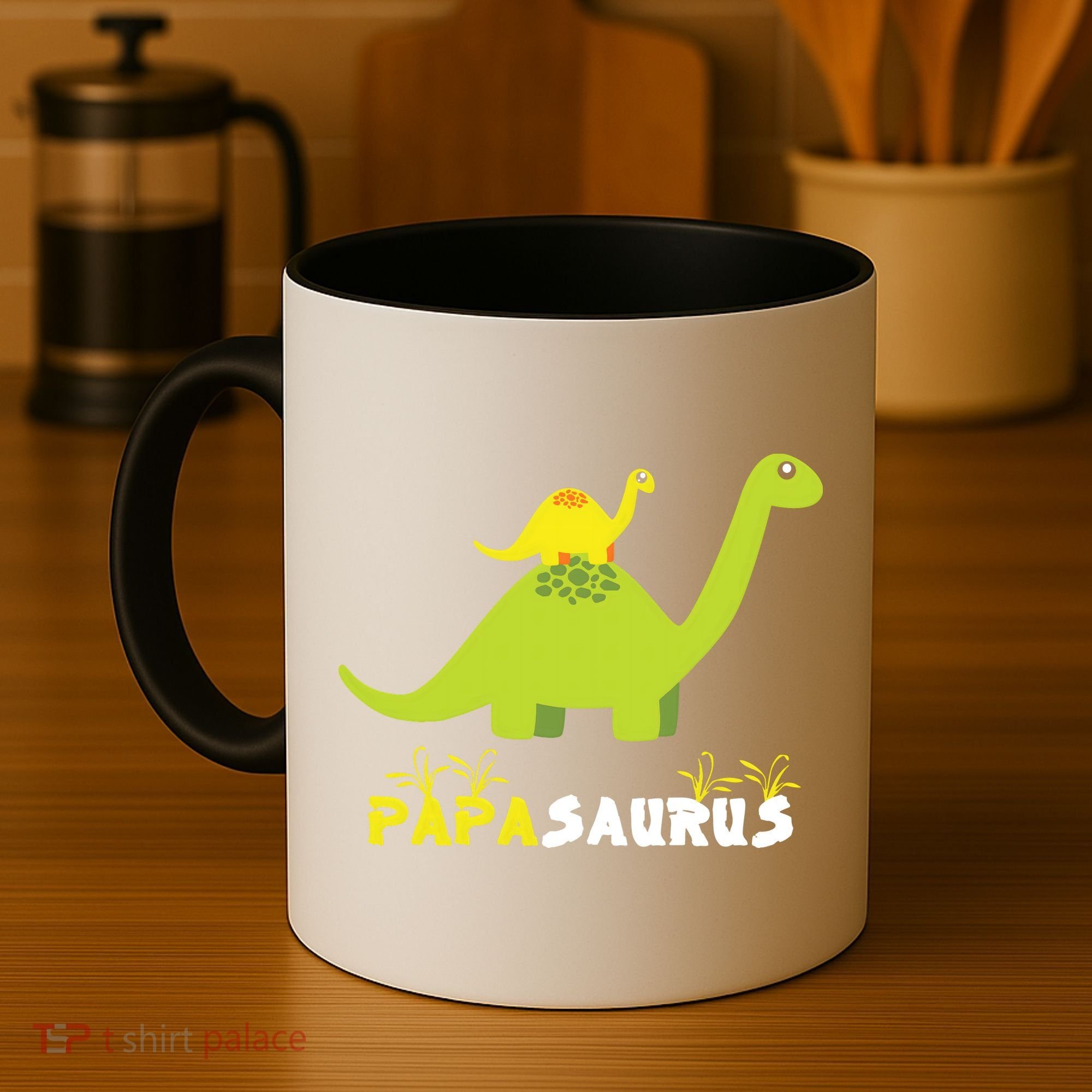 Papasaurus Funny Dinosaur Dad Papa Saurus Father's Day Coffee Mug