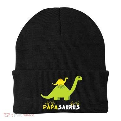 Papasaurus Funny Dinosaur Dad Papa Saurus Father's Day Beanie