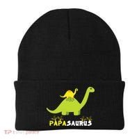 Papasaurus Funny Dinosaur Dad Papa Saurus Father's Day Beanie thumb 0