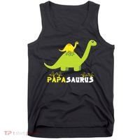 Papasaurus Funny Dinosaur Dad Papa Saurus Father's Day Tank Top thumb 0