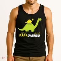 Papasaurus Funny Dinosaur Dad Papa Saurus Father's Day Tank Top thumb 3