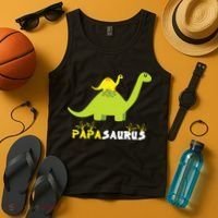 Papasaurus Funny Dinosaur Dad Papa Saurus Father's Day Tank Top thumb 4