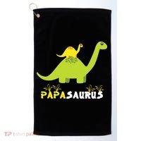 Papasaurus Funny Dinosaur Dad Papa Saurus Father's Day Golf Towel thumb 0