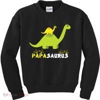 Papasaurus Funny Dinosaur Dad Papa Saurus Father's Day Kids Sweatshirt thumb 0