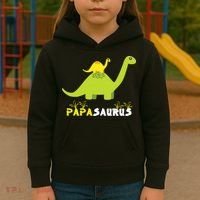 Papasaurus Funny Dinosaur Dad Papa Saurus Father's Day Kids Hoodie thumb 3