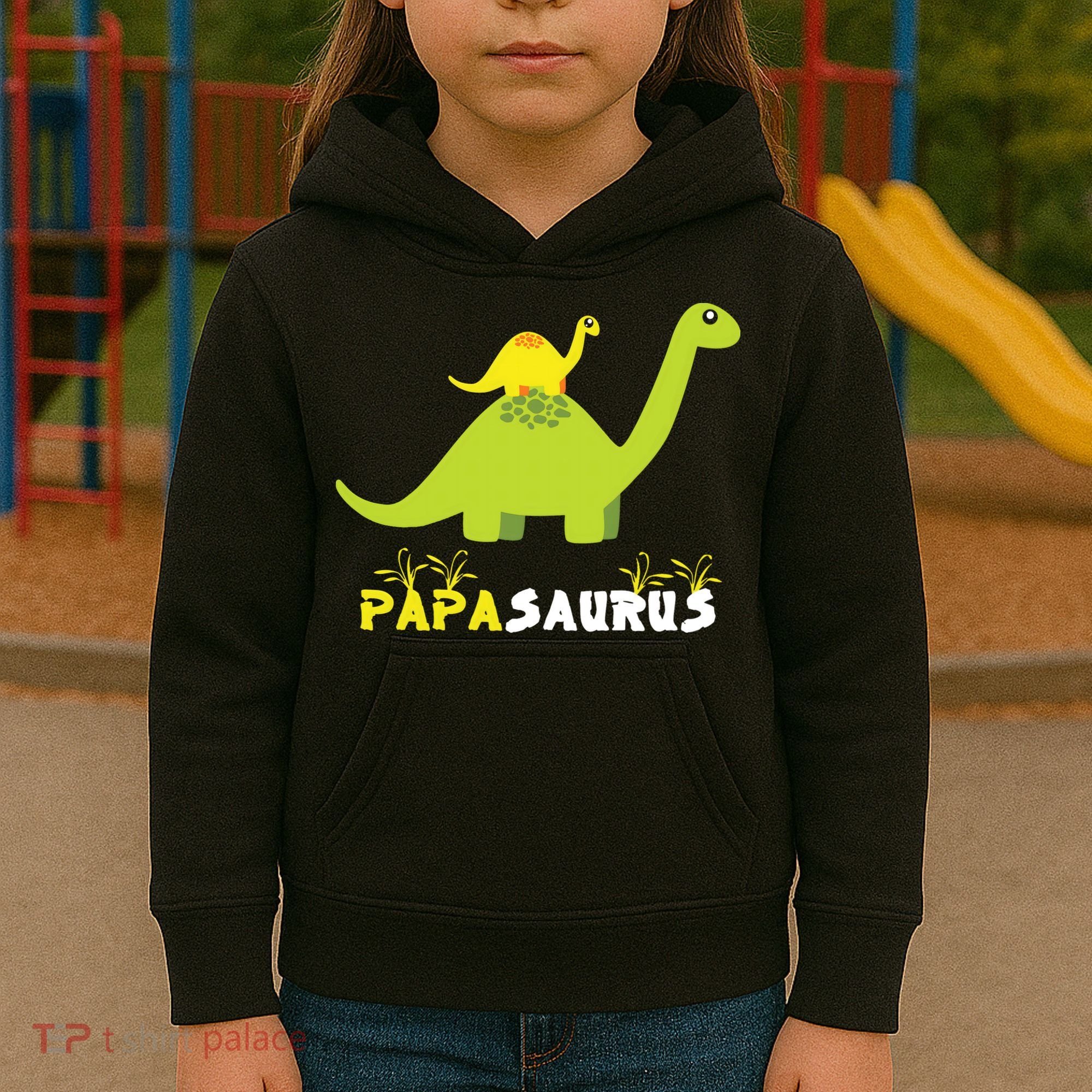 Papasaurus Funny Dinosaur Dad Papa Saurus Father's Day Kids Hoodie