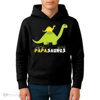 Papasaurus Funny Dinosaur Dad Papa Saurus Father's Day Kids Hoodie thumb 4