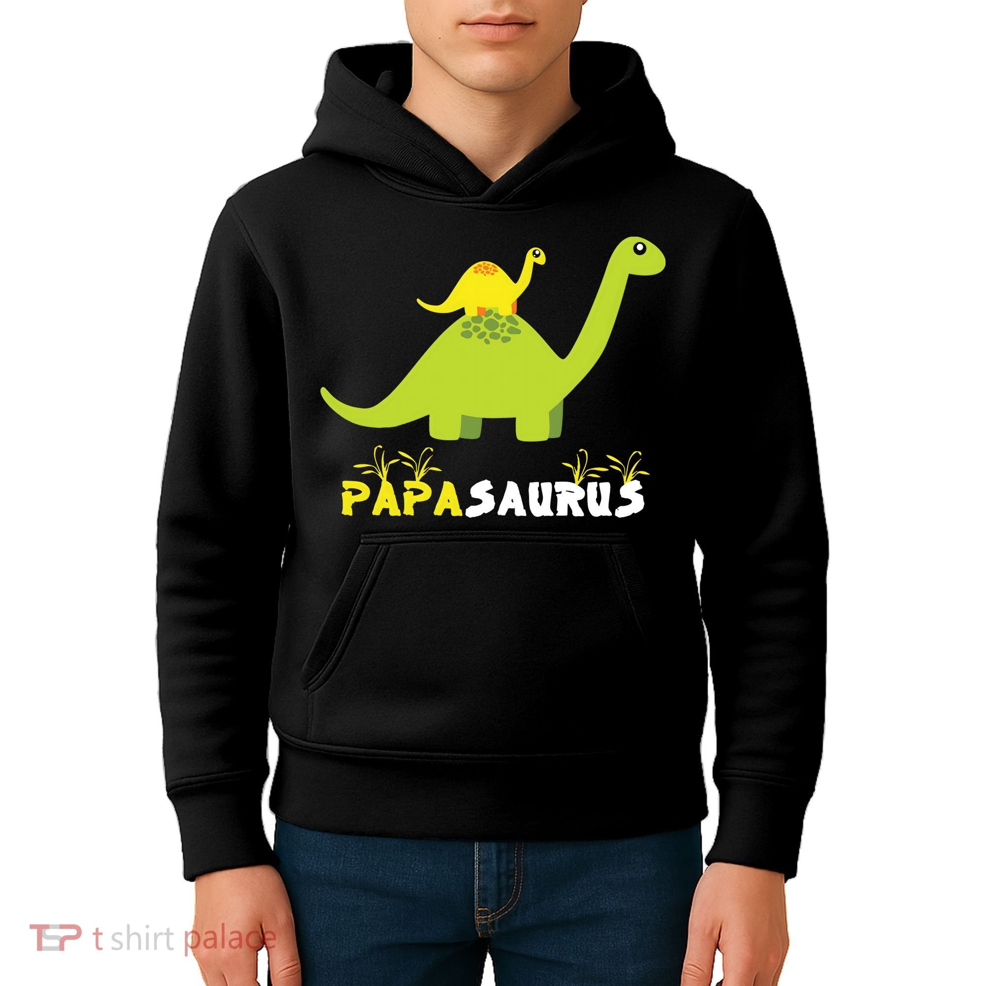 Papasaurus Funny Dinosaur Dad Papa Saurus Father's Day Kids Hoodie