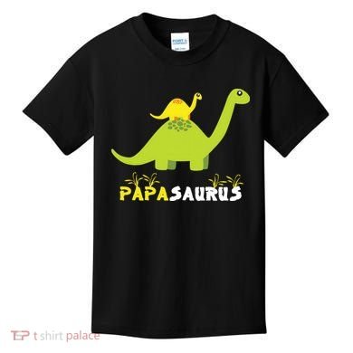 Papasaurus Funny Dinosaur Dad Papa Saurus Father's Day Kids T-Shirt