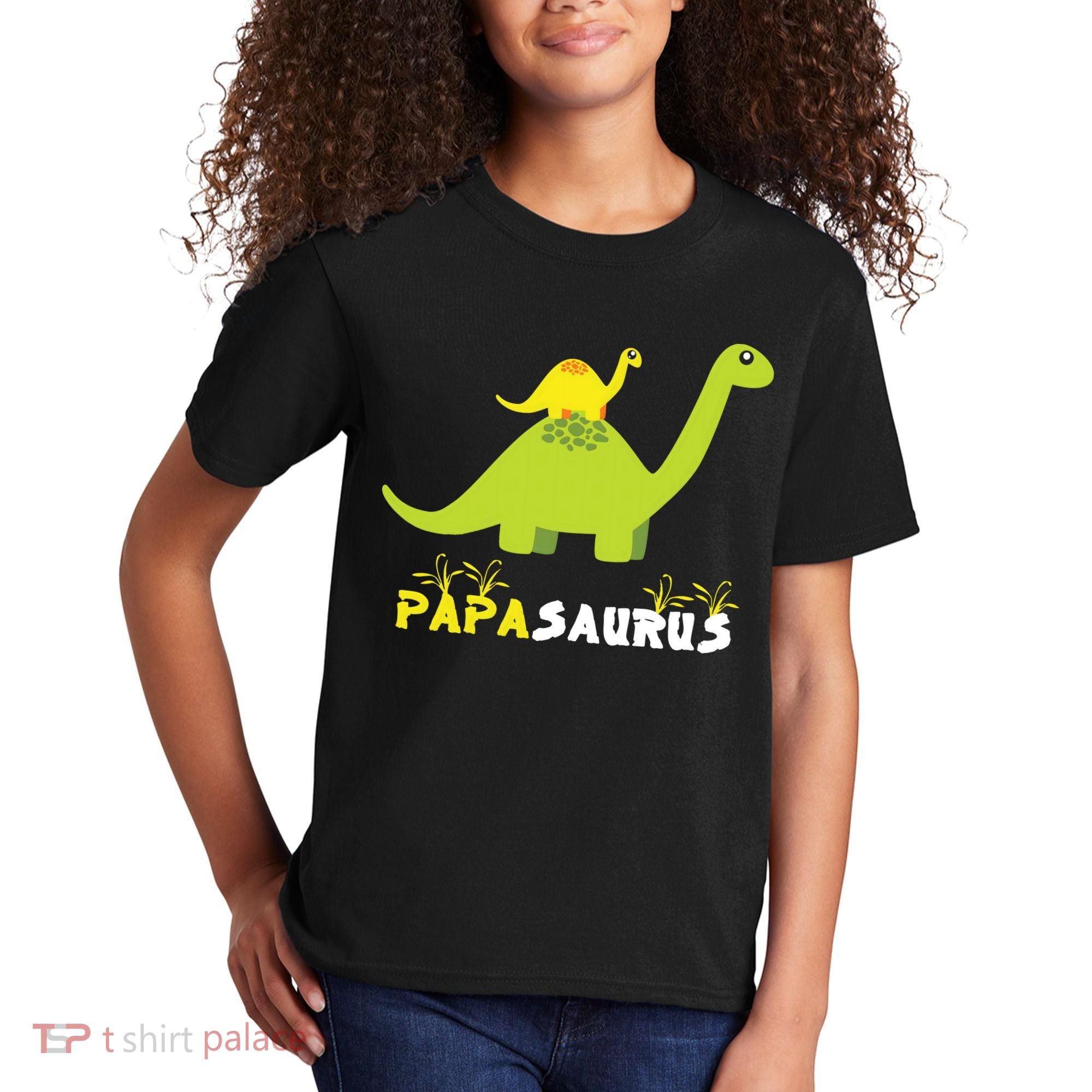 Papasaurus Funny Dinosaur Dad Papa Saurus Father's Day Kids T-Shirt