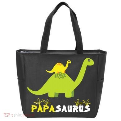 Papasaurus Funny Dinosaur Dad Papa Saurus Father's Day Tote Bag