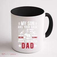 Proud Firefighter Dad Of A Firefighter Father Fire Dad Meaningful Gift Coffee Mug thumb 1