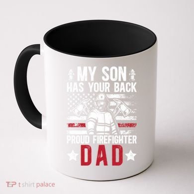 Proud Firefighter Dad Of A Firefighter Father Fire Dad Meaningful Gift Coffee Mug