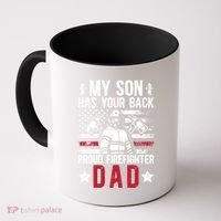 Proud Firefighter Dad Of A Firefighter Father Fire Dad Meaningful Gift Coffee Mug thumb 0