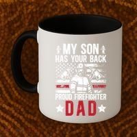 Proud Firefighter Dad Of A Firefighter Father Fire Dad Meaningful Gift Coffee Mug thumb 2