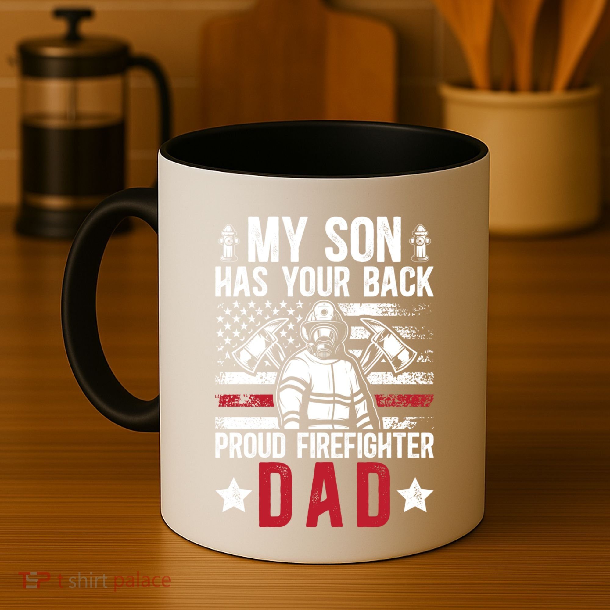 Proud Firefighter Dad Of A Firefighter Father Fire Dad Meaningful Gift Coffee Mug