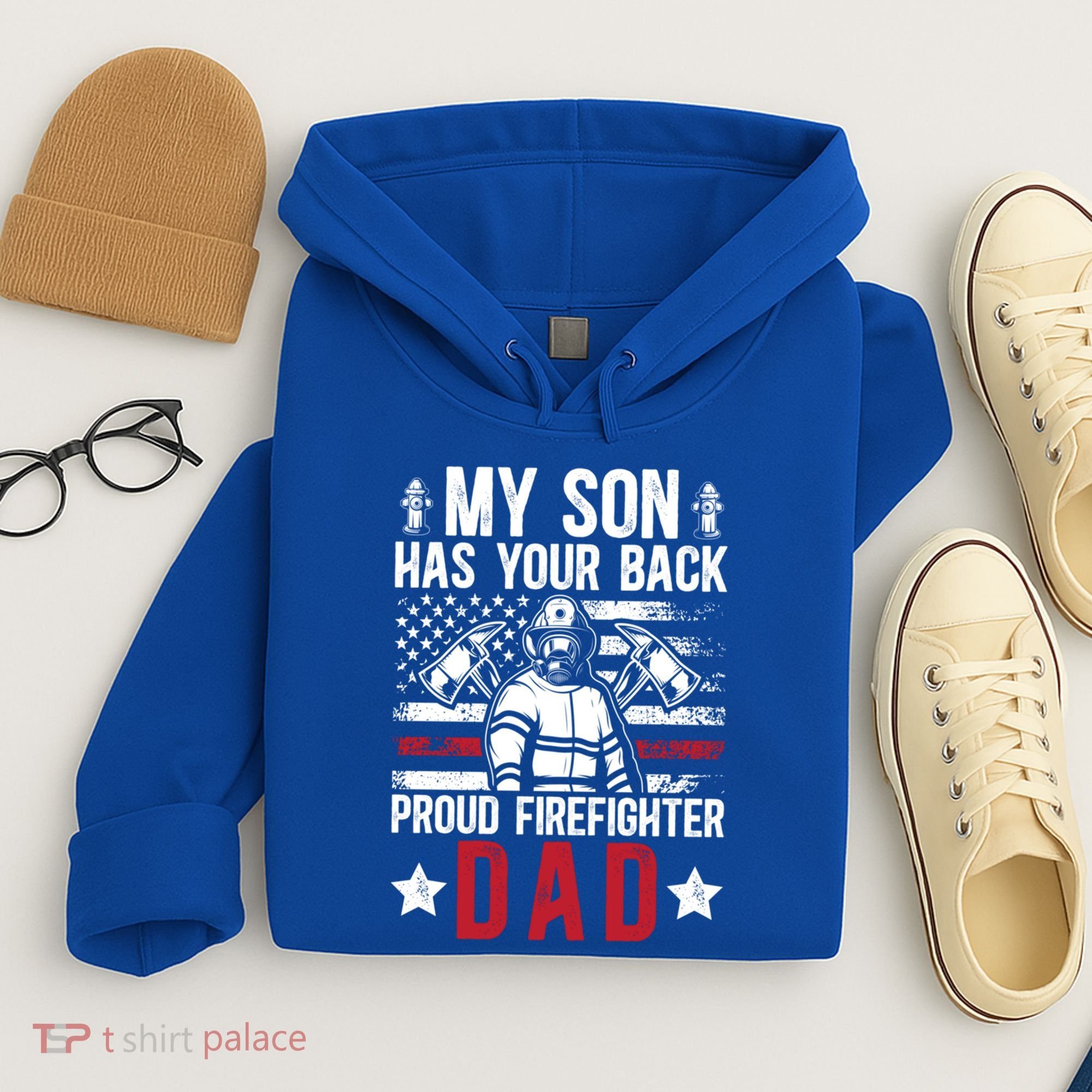 Proud Firefighter Dad Of A Firefighter Father Fire Dad Meaningful Gift Hoodie