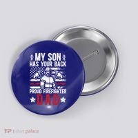 Proud Firefighter Dad Of A Firefighter Father Fire Dad Meaningful Gift Button thumb 0
