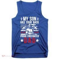 Proud Firefighter Dad Of A Firefighter Father Fire Dad Meaningful Gift Tank Top thumb 0