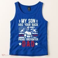 Proud Firefighter Dad Of A Firefighter Father Fire Dad Meaningful Gift Tank Top thumb 2