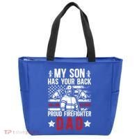 Proud Firefighter Dad Of A Firefighter Father Fire Dad Meaningful Gift Tote Bag thumb 0