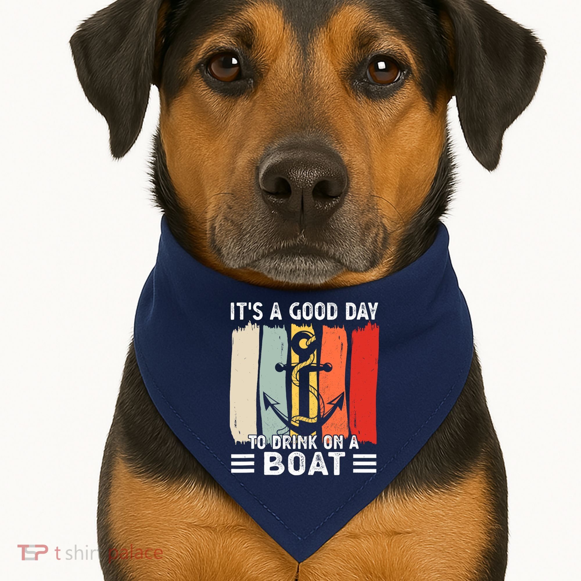 Pontoon Funny Drinking ItS A Good Day To Drink On A Boat USA-Made Doggie Bandana