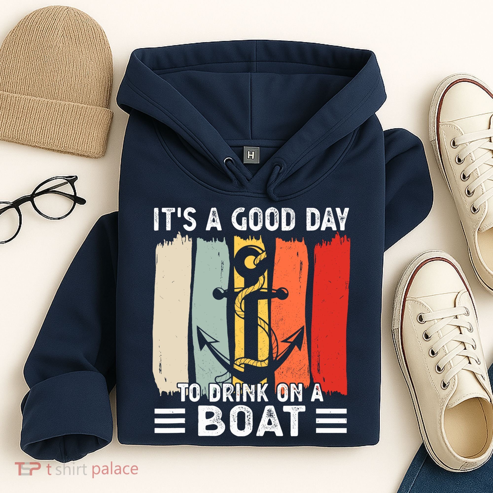 Pontoon Funny Drinking ItS A Good Day To Drink On A Boat Hoodie