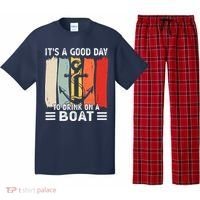 Pontoon Funny Drinking ItS A Good Day To Drink On A Boat Pajama Set thumb 0