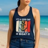Pontoon Funny Drinking ItS A Good Day To Drink On A Boat Women's Tank Top thumb 2
