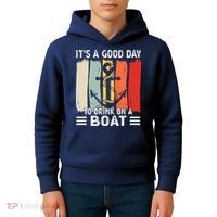 Pontoon Funny Drinking ItS A Good Day To Drink On A Boat Kids Hoodie thumb 4