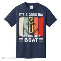 Pontoon Funny Drinking ItS A Good Day To Drink On A Boat Kids T-Shirt thumb 0